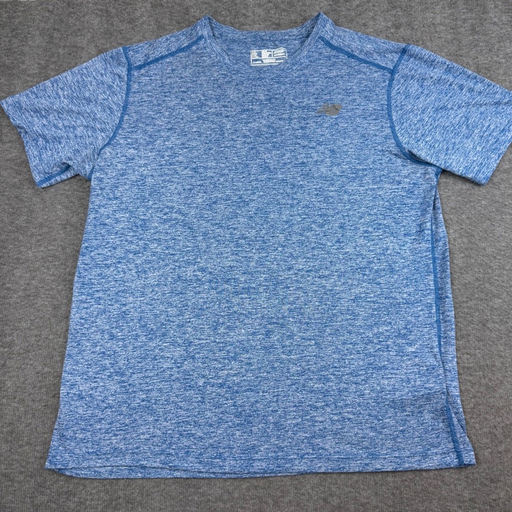 New Balance NB Dry T-Shirt Men's Large Blue Heathered Short Sleeve Athletic Top